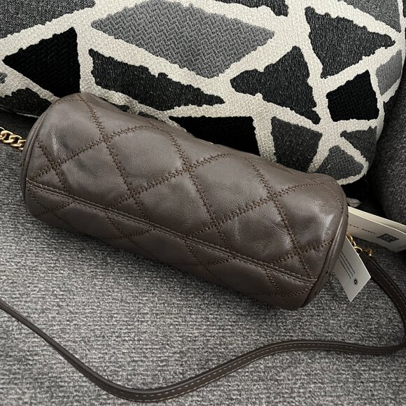 NWT TORY BURCH 141024 WILLA BARREL Crossbody Shoulder volcanic stone - Picture 2 of 10